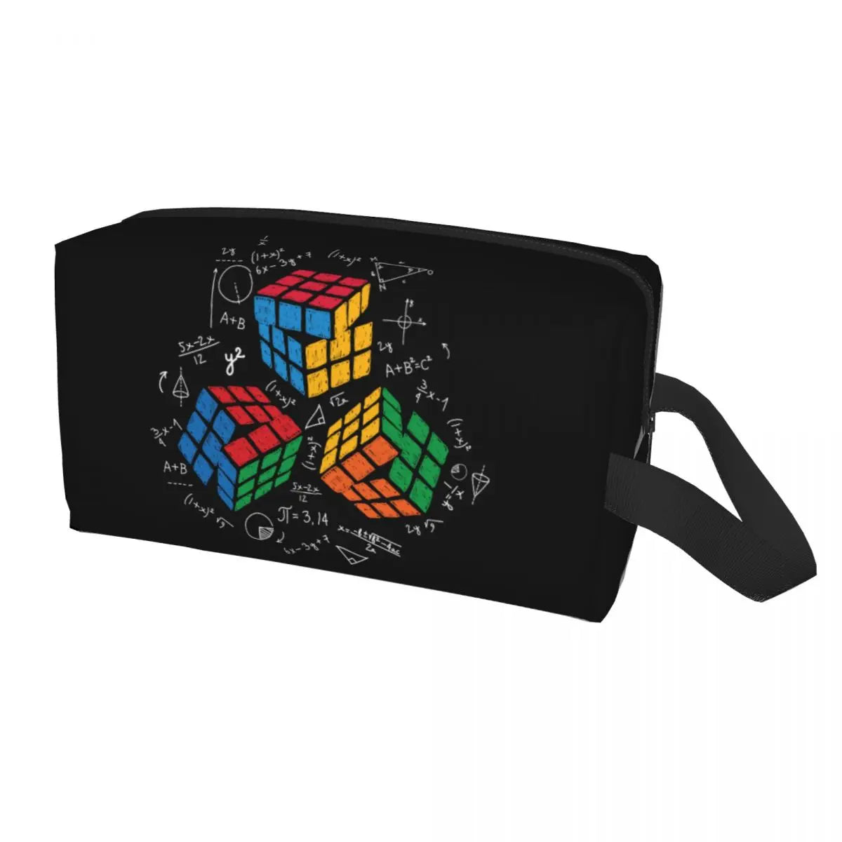 Math Rubik Rubix Cube Caps Cosmetic Bag Women Fashion Big Capacity Makeup Case Beauty Storage Toiletry Bags