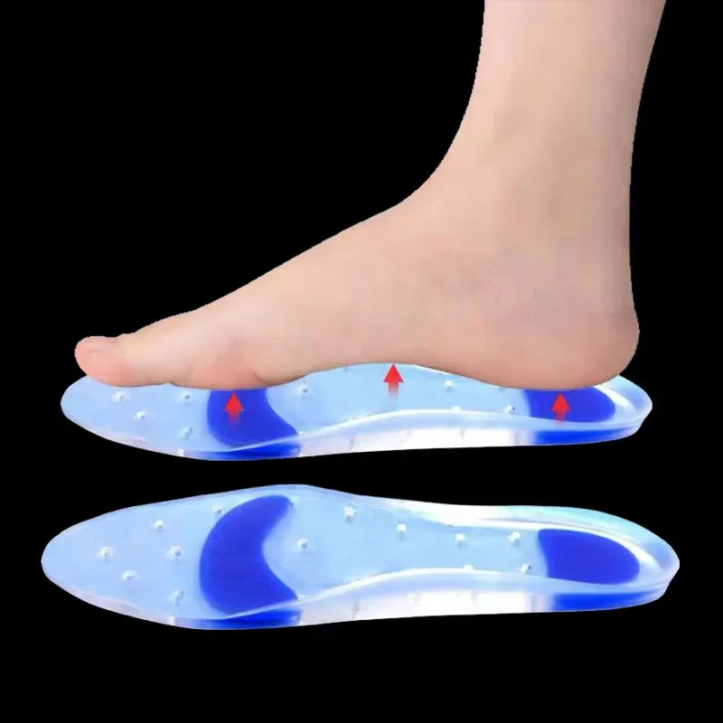 Elastic Medical Silicone Gel Insole Plantar Fasciitis Heel Spur Running Sport Insoles Shock Absorption Pads for Men Women