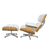 US Inventory Modern Living Room Lounge Chairs Arm Chair with Ottoman Stool Genuine Leather