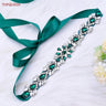 TOPQUEEN Multiple Styles Green Belt With Diamonds Bridal Wedding Accessories Rhinestone Women'S Dresses Evening Girdles S30