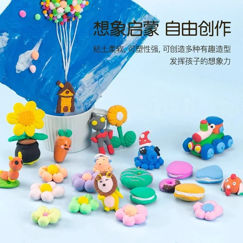 50g/bag Air Dry Plasticine Modeling Clay Slime DIY Handicraft Material Creative Toy Children' Playdough Light Clay Toy for Kid