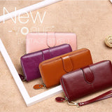 2024 Classic 100% Genuine Leather Fashion Women's Wallet Female Clutch Purse Long Wallet Women's Purses Money Bag Coin Purse