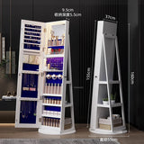 Full-length Mirror 360° Rotating Floor Makeup Mirror Cabinet Bedroom Jewelry Cabinet with Mirror Fitting Room Dressing Mirrors