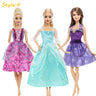 3 Sets Fairy Tale Classic Princess Doll Dresses COSPLAY Party Gown Clothes for Barbie Doll Accessories Kids Dollhouse Toys