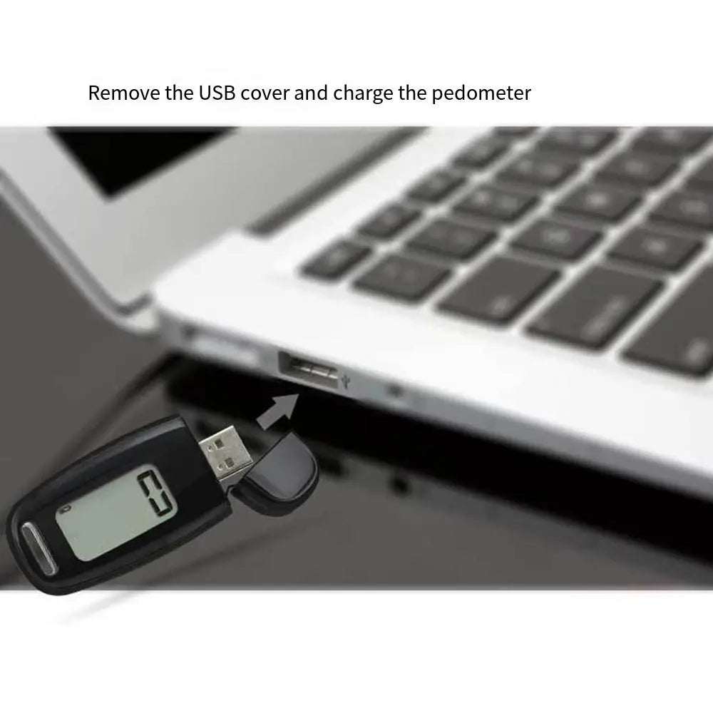 USB Rechargeable 3D Pedometer 3D Tri-Axis Sensor Backlight Step Counter Removable Clip Accurate Fitness Tracker Women