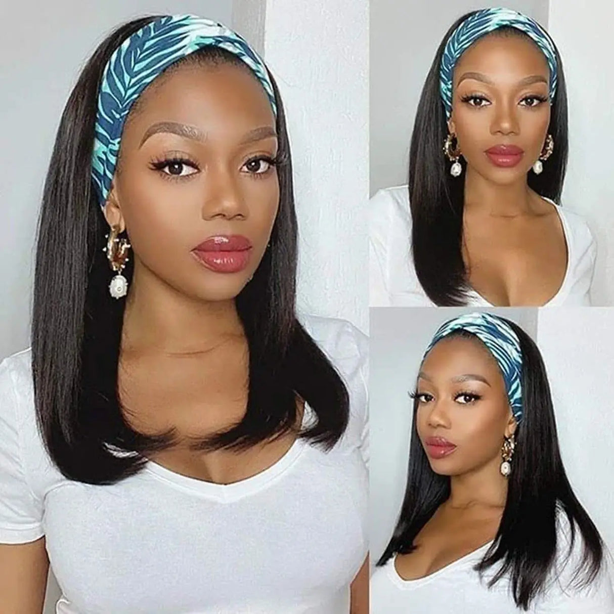 Short Curly Pixie Cut Headband Wig Water Wave Remy Brazilian Human Hair  Scarf  Wigs For Black Women Glueless Machine Made  Wig