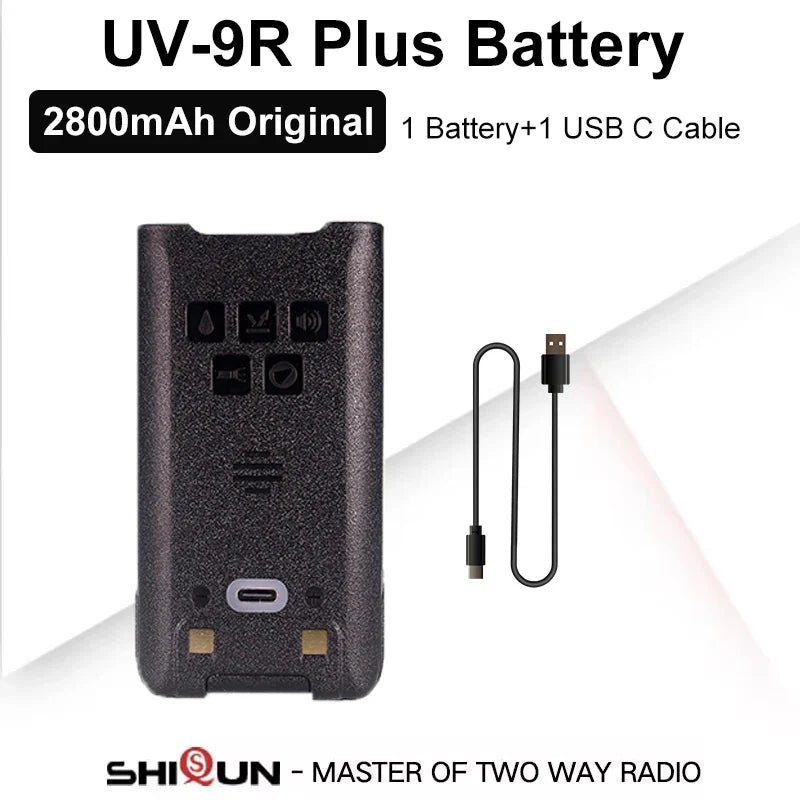 Baofeng UV-9R Battery USB C Charge 4800mAh Li-ion 7.4V UV-9R Pro UV-9G GMRS-9R UV-9R Plus BF-T57 Walkie Talkie Accessory 2800mAh