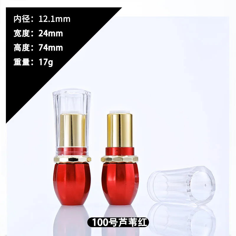 12.1mm DIY Green Bottle Lipstick Refillable Wholesale Lip Balm Fillers Empty Lip Rouge Accessories Lip Gloss Container