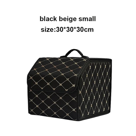 Car Trunk Organizer Box Large Capacity Auto Multiuse Tools Storage Bag Stowing Tidying Leather Folding For Emergency Storage Box