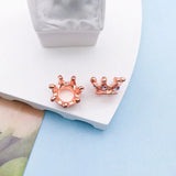 10PCS 4 Colors Rhinestone Insert Big Hole Crown Bead Loose Spacer For Jewelry Making DIY Bracelet Accessories Wholesale Supplies