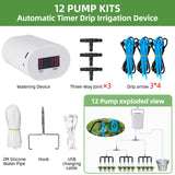 Automatic Plant Flower Watering Pump Home Sprinkler Drip Irrigation Device 2/4/8/16 Heads Pump Timer System Kit Garden Tool