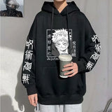 Anime Jujutsu Kaisen Hoodies Men Satoru Gojo Print Sweatshirt Autumn Winter Harajuku Hoody Hooded Streetwear Plus Size Hoodie