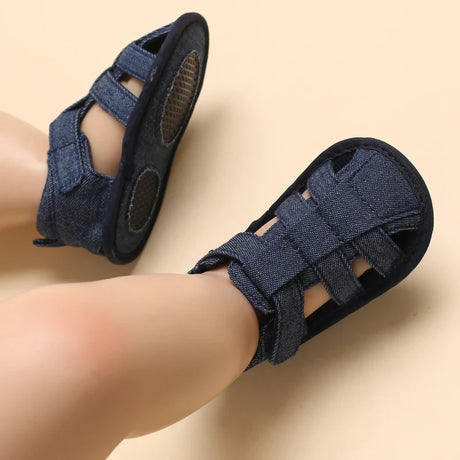 2023Brand NEW 0-18Months Kids Newborn Baby Boys Fashion Summer Soft Crib Shoes First Walker Anti Slip Sandals Shoes Soft Sole