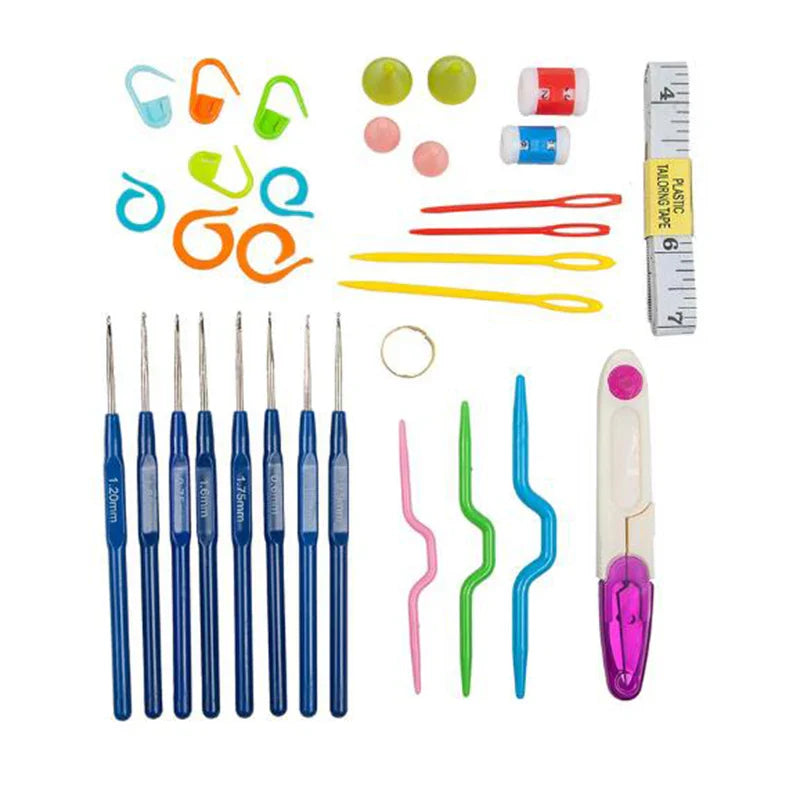 1 Set of Home Use Sewing Tool Set  Crochet Hooks Needles Stitches Knitting Craft Case Crochet Set Case Crochet Set With Case ZXH