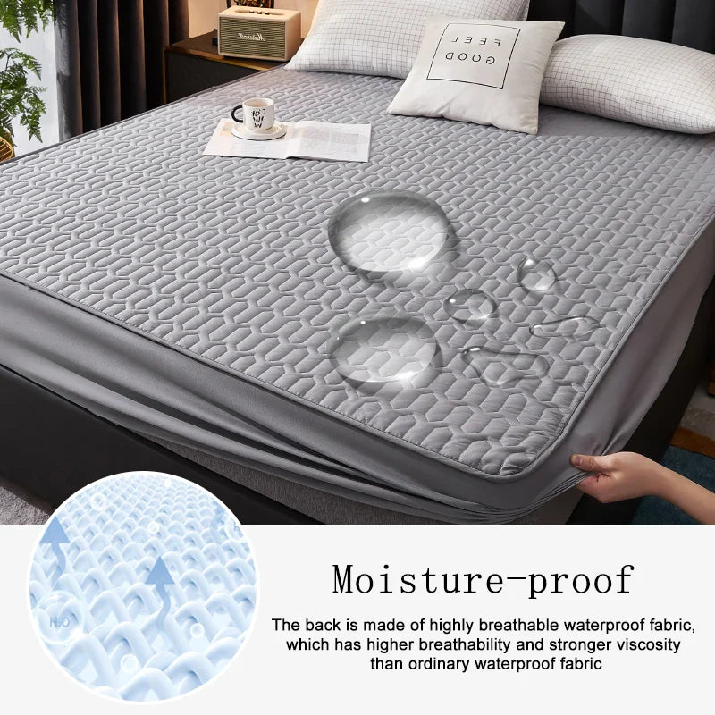 Waterproof Thicken Mattress Pad Protector Adjustable Fitted Sheets Bed Covers Anti-bacterial Pad for Bed 150x200 160x200 180x200