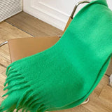 Luxury Cashmere Bright Solid Color Women Scarf Winter Shawl and Wrap Classic Tassel Female Foulard Thick Blanket Shawl Accessory