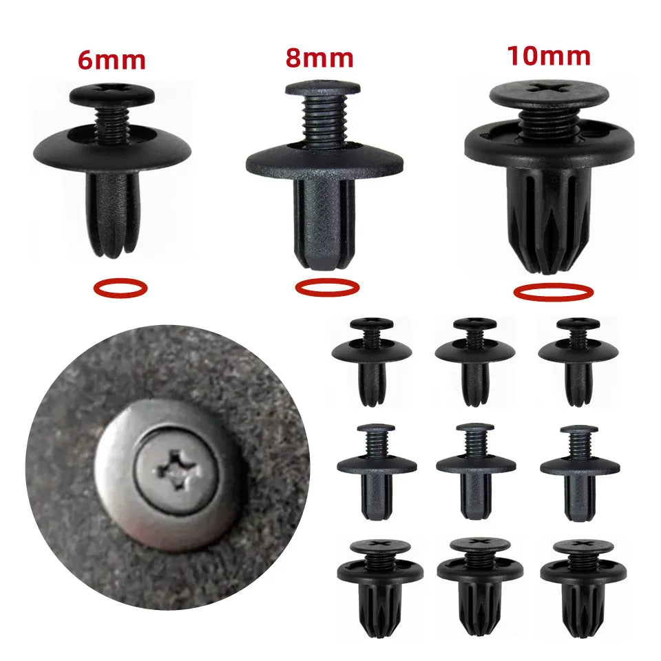 8mm 6mm 10mm Car Mudguard Bumper Rivet Fastener Auto Push Pin Fender Screw Clips For VW Toyota Honda Ford Nissan Kia Renault