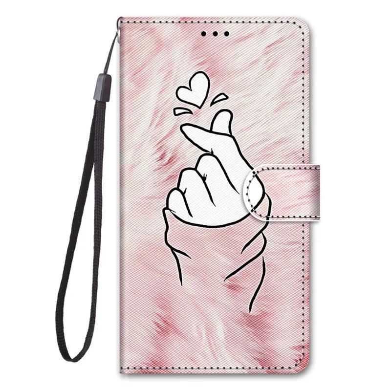 Leather Magnetic Case For Samsung Galaxy A25 A24 A14 4G A34 A54 5G SM-A256B A245F Phone Cover Flip Wallet Painted Funda Etui