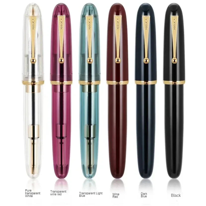 JinHao 9019 Luxury Fountain Pen Luxury Elegant  Acrylic Transparent Spin Pen F M Stationery Office School Supplies Writing Pen