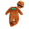 ma&baby 0-24M Christmas Baby Romper Newborn Infant Boy Girl Gingerbread Man Costumes + Hat Long Sleeve Jumpsuit Xmas Clothing