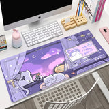 Cute Japan Cat Mouse Pad Large Gamer Mousepad DeskMat Computer Gaming Accessories Art Carpet 900x400 Play Mats Anime Office Mat