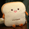 New 1pc 35cm Plush Bread Pillow Cute Simulation Food Toast Soft Doll Warm Hand Cushion Home Decoration Kids Toys Birthday Gift