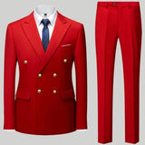 2023 Fashion New Men's Casual Boutique Double Breasted Suit Trousers / Man's Business Suit Jacket Blazers Coat Pants 2 Pcs Set