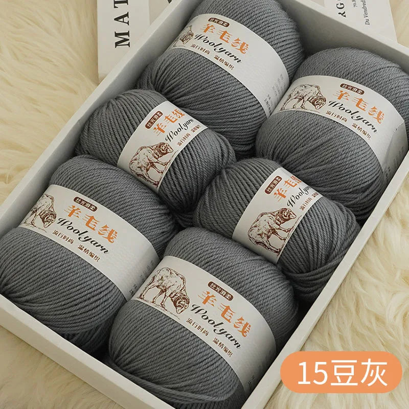 Top Quality Wool Blended Crochet Yarn Knitting Sweater Scarf Woollen Thread Thick Yarn 4ply 3pcs*100g=300grams Free shipping