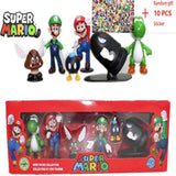 6pcs/set Super Mario Bros PVC Action Figure Toys Dolls Model Set Luigi Yoshi Donkey Kong Mushroom for kids birthday gifts AAA