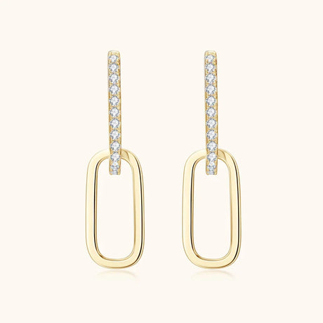 IOGOU Moissanite Paperclip Link Earrings for Women Silver 925 Real 1.4mm D Color Diamond Huggie Hoop Earrings 2023 Trend Jewelry