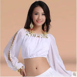 New arrival crystal cotton and mesh belly dance top momen half sleeves  belly dance tops sexy top 9 colors