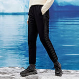 2023 Winter Men's Striped Youth Cold and Warm Sports, Leisure and Fashion Versatile Solid Color Goose Down Pants Down Pants