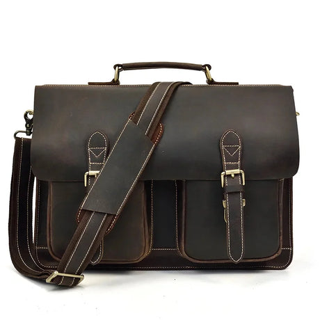 15.6" Genuine Leather Bag for Men Laptop Business s Cowhide Work Tote Bolso Briefcase Messenger Male Computer Fashion