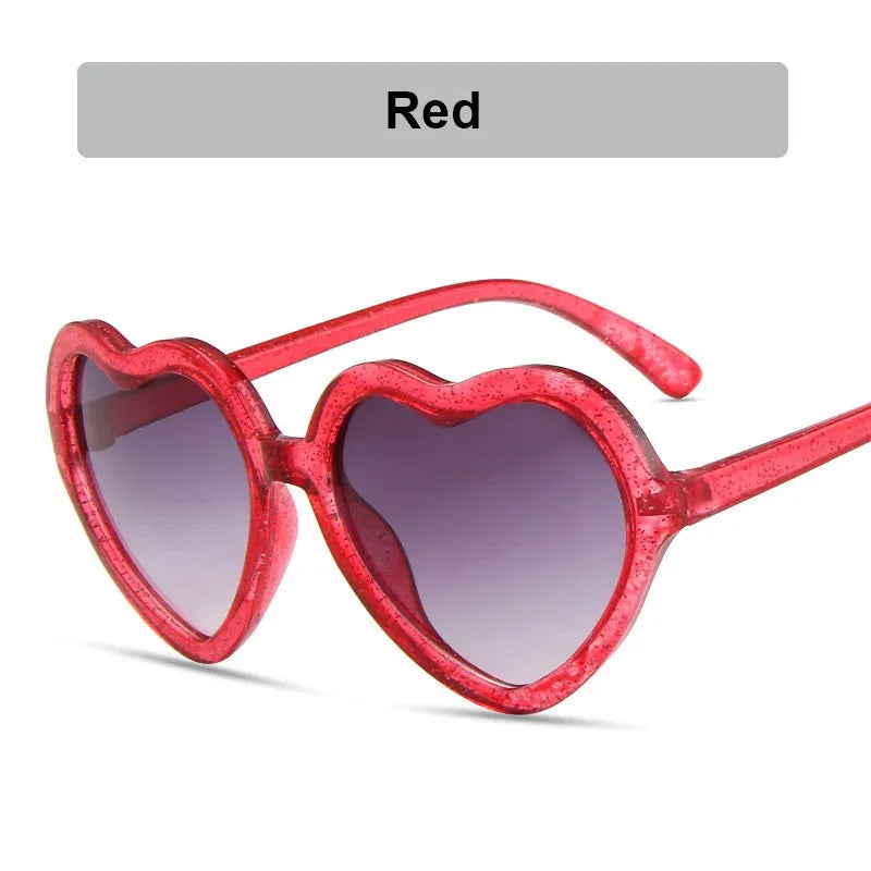 Fashion New Childrens Gradient Sunglasses Heart Shape Frame Glitter Sun Glasses Cartoon Love Heart Cute Sun Glasses Kids Girls