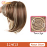 MEIFAN Middle Part Fake Bangs Fringe Synthetic Topper Hairpiece Clip-In Bang Extension Natural Invisible Clourse Hairpiece Women