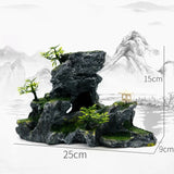 Fish Tank Plant Rockery Multi-style Aquarium Decoration,Resin Artificial Building Cave Aquarium Landscaping Ornament Decor