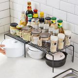 Iron Kitchen Spice Organizer Adjustable Storage Shelf Under The Sink Dish Drying Rack Multifunctional Cabinet Seasoning Holder