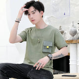 2024 New fashion Men's Pure Cotton Trendy  Long sleeved  Solid Color Boy's Customized T-shirt  5630