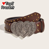 Women’s Men Punk Harajuku Y2K Girls Rivet Street Shaped Decoration Gothic Lolita New Trend American Personality Leather Belt