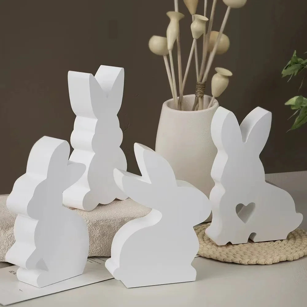 DIY Cement Gypsum Aromatherapy Silicone Mold Easter Love Rabbit Candle Mold Epoxy Resin Ornaments Mold Home Decoration