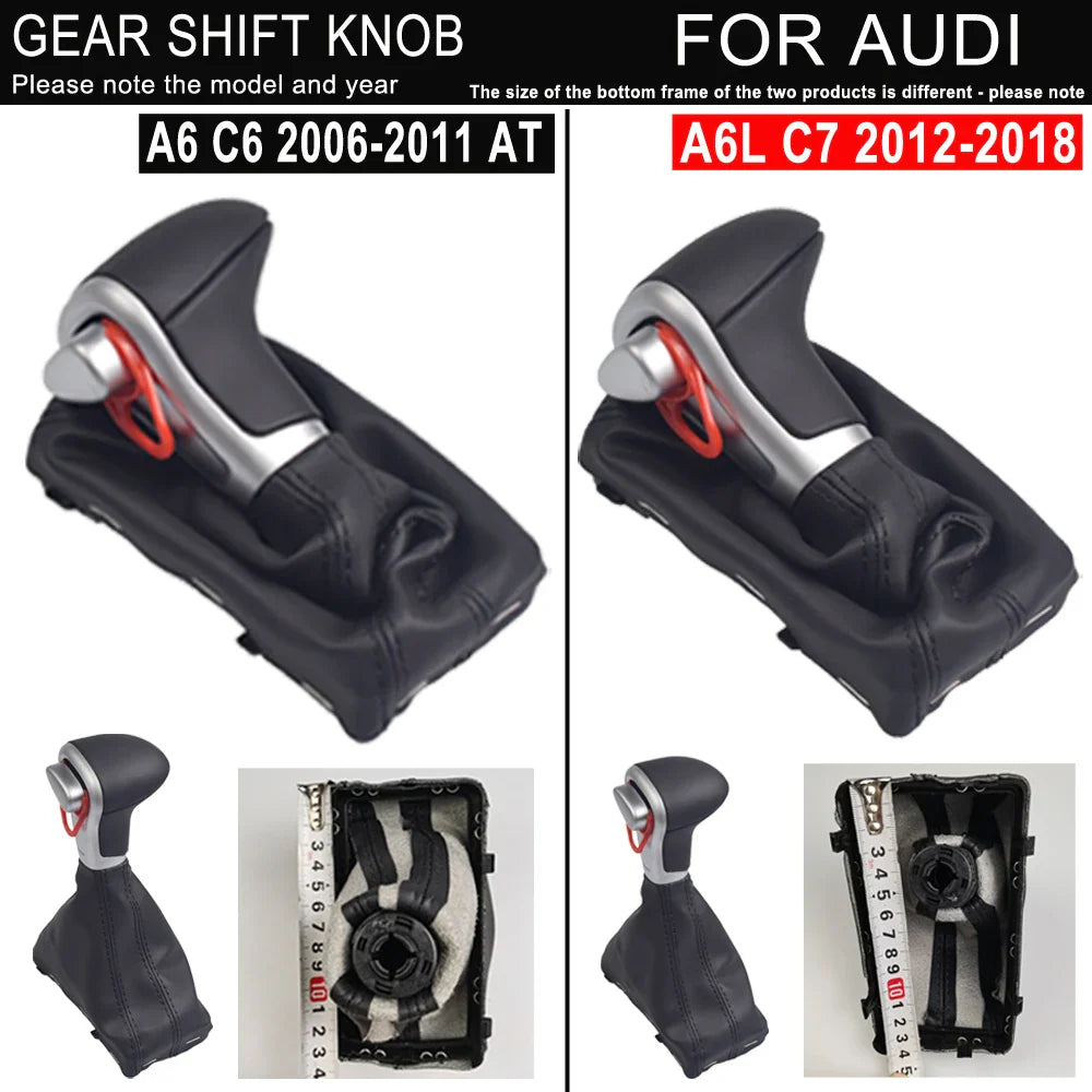 Auto Automatic Shift Knob For Audi A6 C6 A4 B8 A5 Q5 2009 2010 2011 2012 2013 2014 Gear shift knob boot