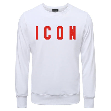 New ICON Men's Cotton Premium Round Neck Printed Letter Sweatshirt Classic Men / Women Round Neck Sweatshirt ICON Men's Hoodie