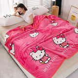 Sanrio Bedding Sheet Plush Cartoon Hello Kitty Blanket Air Conditioner Blanket Winter Woolen Blanket Quilt