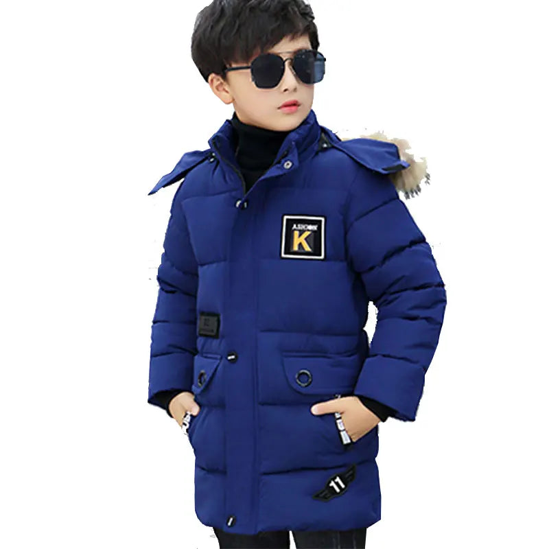 New 2024 Kid Winter Jacket A Boy Park 12 Children's Clothing 13 Baby 14 Outerwear 15 Coats 9 Thick Cotton Thickening -30 Degrees