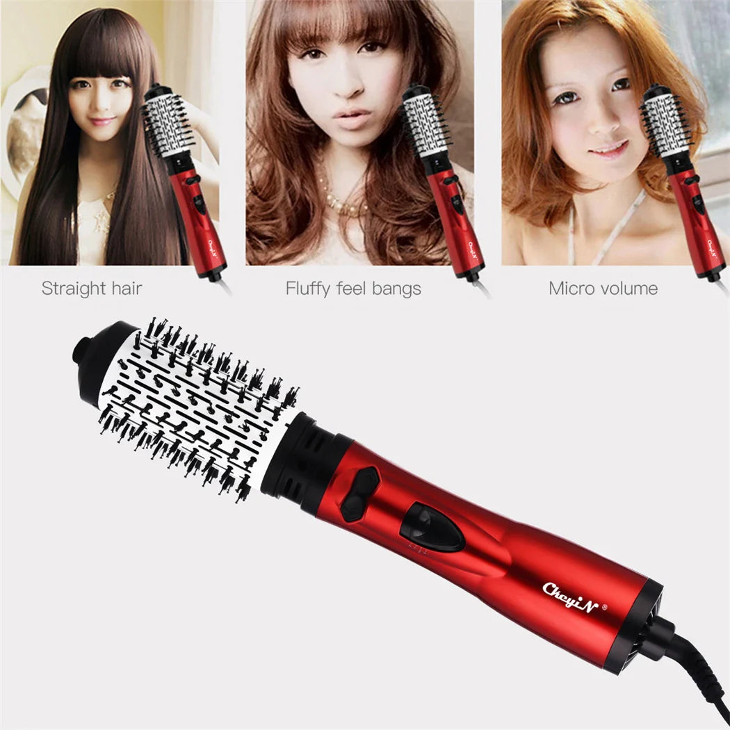 CkeyiN Hair Dryer Brush 2 In 1 Hot Air Spin Brush Curling Straightening Styling Auto-Rotating Ionic Round Blow Dryer Volumizer