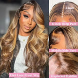 Body Wave Highlight Wig Human Hair 13x6 Hd Lace Frontal Wig Pre Plucked 13x4 Honey Blonde Lace Front Wigs For Women Glueless Wig