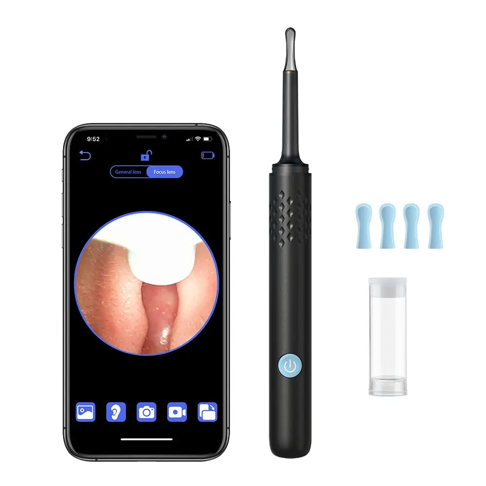 Visual Ear Cleaner with Camera Silicone Ear Spoon Otoscope 8MP Ear Wax Removal with 6 LEDS for Kids and Adults Ear Health Care