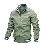 Men's Casual Four Seasons Windproof Waterproof Aviator Jacket Outdoor Sports Stand-Up Collar Zipper Trend Fashion