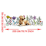 Golden Labrador Flower Large Car Stickers Decals Car Body Stickers Car-Side Decals Waterproof Car Vinyl Stickers for Truck SUV