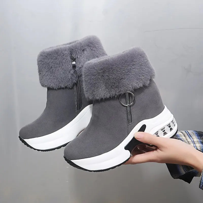 Winter Women Warm Sneakers Platform Snow Boots 2022 Ankle Boots Female Causal Shoes Ankle Boots for Women Lace-up Ladies Boots